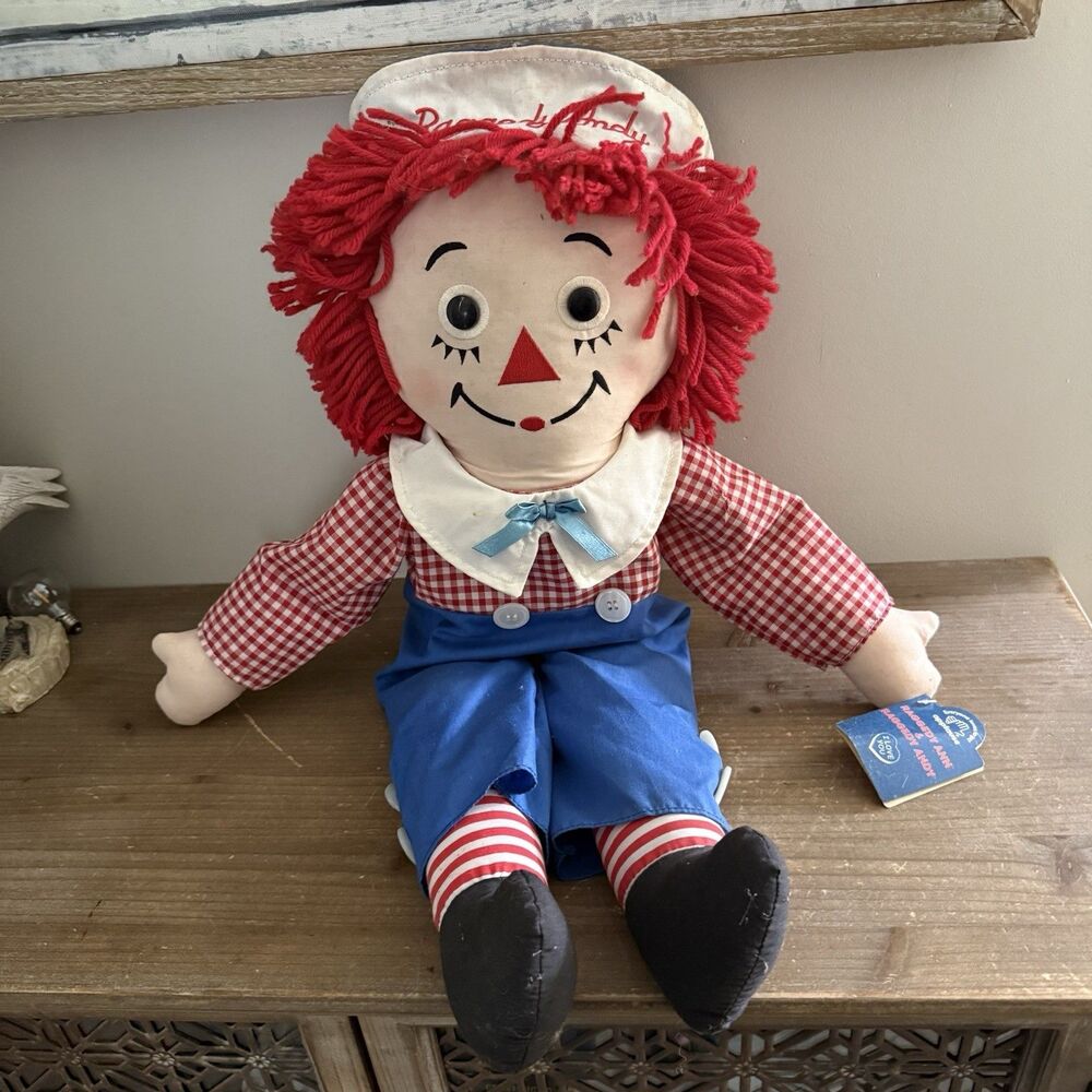 Applause Classic Raggedy Andy  Cloth Doll Red Yarn Hair w/ Tag